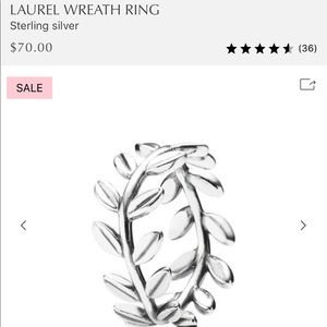 Pandora Laurel Wreath Ring Size 48 or 4.5